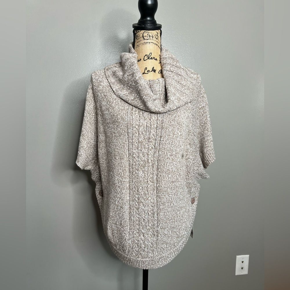 New York & Company Cowl neck poncho style‎ sweater medium cozy office